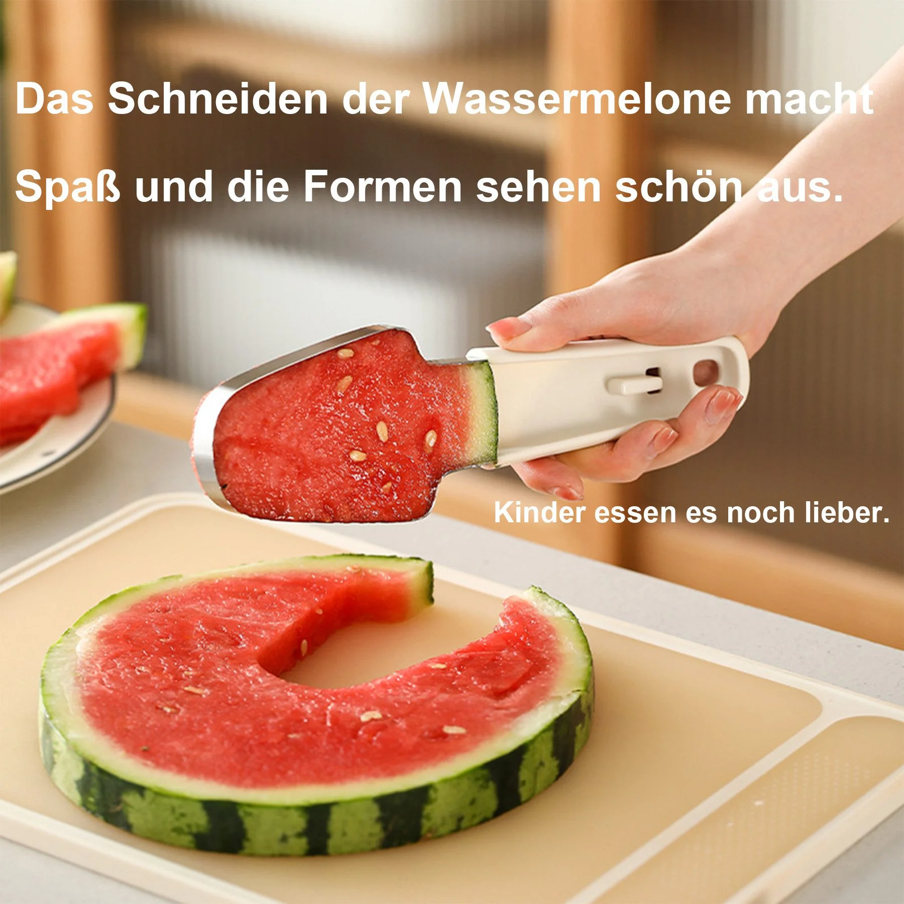 3-in-1 Obst- & Melonenschneider aus Edelstahl – Praktischer Küchenhelfer für Zuhause & unterwegs